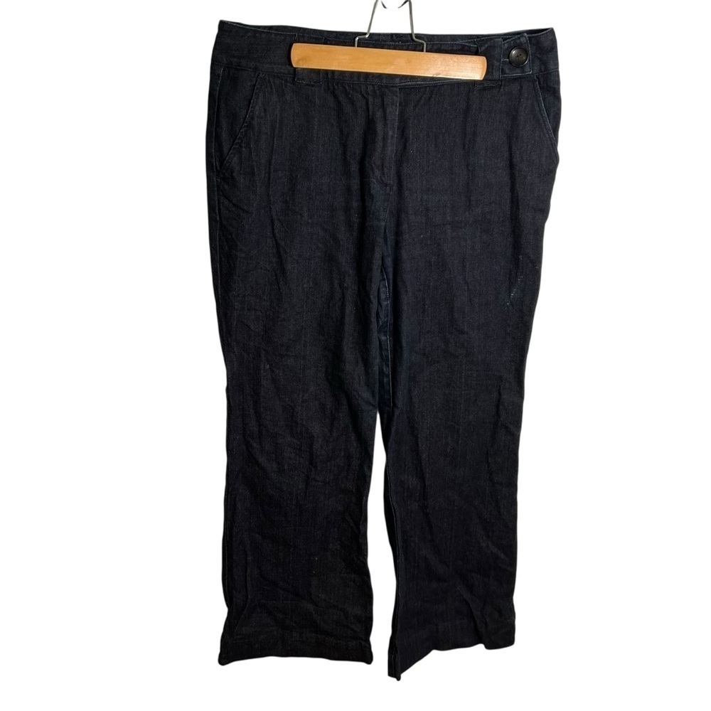 Vintage Talbots Women's Size 12 Petite Trouser Jeans Dark Wash Wide Leg Stretch